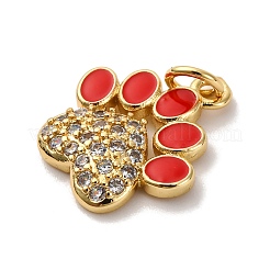 Подвески из латуни с микропаве из прозрачных кубических цирконий и эмали&nbsp;KK-Q098-30G-A