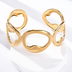 Браслеты-манжеты из нержавеющей стали 304 для женщин&nbsp;LS-BJEW-D306-07G