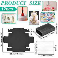 Складные креативные ящики из крафт-бумаги с прозрачным покрытием из ПВХ&nbsp;LS-CON-WH0113-09A