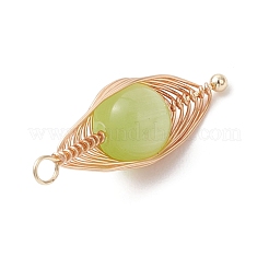 8 шт. подвески из медной проволоки в виде кошачьего глаза&nbsp;PALLOY-JF04774