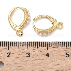 Фурнитура для серег с застежкой-рычагом из латуни с имитацией жемчуга&nbsp;XGR0069G-75G