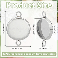 80 шт. оправы для кабошонов из нержавеющей стали 304&nbsp;STAS-HY0001-89B