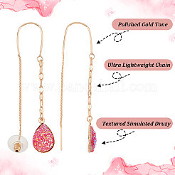 6 пара двухцветных сережек-капель из смолы&nbsp;EJEW-AN0001-21