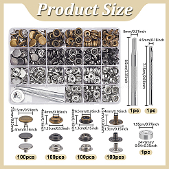 Съемные комплекты кнопок из цинкового сплава&nbsp;TOOL-WH0059-126B