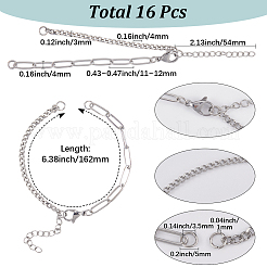 16шт латунные цепочки и скрепки для изготовления браслета&nbsp;MAK-SC0001-39