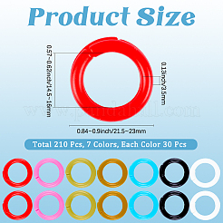 210 шт. 7-х цветные пластиковые кольца для переплета книг&nbsp;KY-CP0001-25A