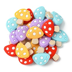 20 шт. 4 цвета грибные пищевые экологически чистые силиконовые фокусные бусины&nbsp;SIL-CJ0001-63