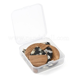 10шт 5 стильные подвески из смолы и орехового дерева&nbsp;RESI-LS0001-44