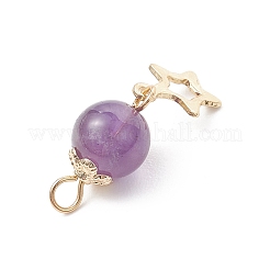 3шт 3 стиля подвески из натурального аметиста&nbsp;PALLOY-JF04756-01