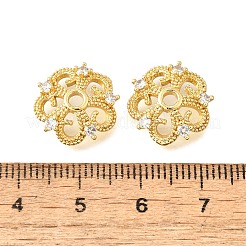 Колпачки для бусин из прозрачного кубического циркония в форме цветка из латуни&nbsp;KK-V008-05G