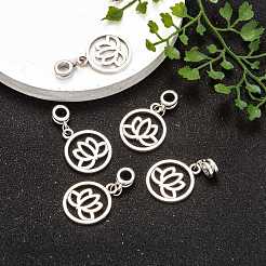 Тибетский стиль сплава с большим отверстием европейские подвески с подвесками&nbsp;PALLOY-JF00036