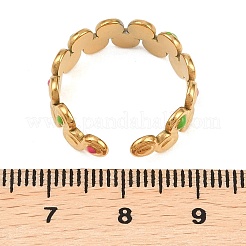 4 шт. эмалированные манжеты из нержавеющей стали 304 с открытыми кольцами&nbsp;RJEW-P179-02G