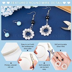 999 тонкая серебряная проволока из стерлингового серебра&nbsp;STER-WH0008-04A-S