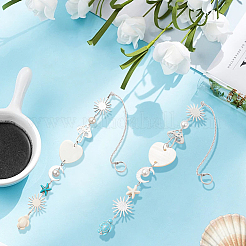 4 шт. синтетические бирюзовые бусины в виде морских звезд и черепах&nbsp;HJEW-CN0001-39