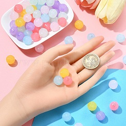 120шт 6 цвета имитация желе акриловые бусины&nbsp;MACR-YW0003-22