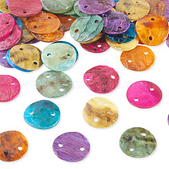 60 шт. 6-цветные коннекторные подвески из натуральной ракушки Акойя&nbsp;BSHE-TA0001-18