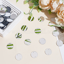 100 шт. плоское круглое акриловое зеркало с пришивными стразами&nbsp;FIND-GO0003-22B