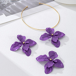 Комплекты из сплава серег-гвоздиков и чокеров с подвесками&nbsp;WG3F7DF-01