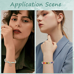 Наборы для самостоятельного изготовления браслетов из круглых бусин из натуральных и синтетических драгоценных камней&nbsp;DIY-SC0030-80