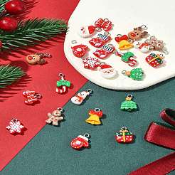 24шт 12 стиля рождественская тема непрозрачные подвески из смолы&nbsp;RESI-FS0001-86B