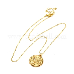 Латунные микропаве прозрачные кубические цирконии плоские круглые с подвеской-змеей ожерелья&nbsp;NJEW-S438-02A-G