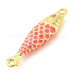 Подвески-рыбки из латуни с эмалью&nbsp;KK-H527-11G-07