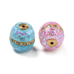 Покрытие стойки латунь микропаве фианиты с бусинами из синтетического опала&nbsp;KK-B080-01B