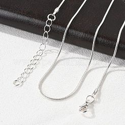 Латунь круглый змея цепи ожерелье материалы&nbsp;MAK-T006-11B-S