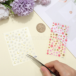 2 шт. 2 стиля цветочного узора пластиковые рельефные наклейки для ногтей&nbsp;MRMJ-CP0001-35