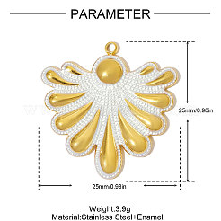 Подвески из нержавеющей стали 304 с белой эмалью&nbsp;STAS-OY005-12G