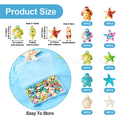 100шт 10 стиля окрашенные синтетические бирюзовые бусины&nbsp;G-TA0002-04