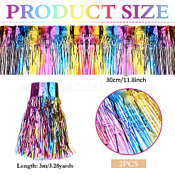 Шторы с бахромой из пластиковой фольги&nbsp;DIY-WH0028-106A