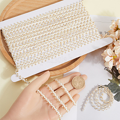 10 ярд полиэстеровых золотистых металлизированных волнистых кружевных лент&nbsp;OCOR-GF0003-81A