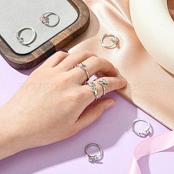 8 шт. 8 стиля кольца-манжеты из сплава&nbsp;RJEW-CJ0001-02