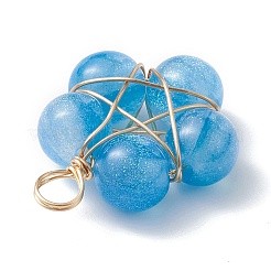 Подвески из медной проволоки с имитацией кошачьего глаза из смолы&nbsp;PALLOY-JF02170