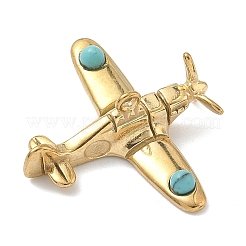 Нержавеющая сталь 304 с подвесками из искусственной окрашенной бирюзы&nbsp;LS-STAS-G374-03G