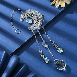 Украшения из железной подвески в виде луны&nbsp;HJEW-JM01260