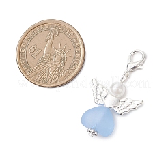 Подвесные украшения в форме сердца ангела из сплава и акрила&nbsp;HJEW-JM04548