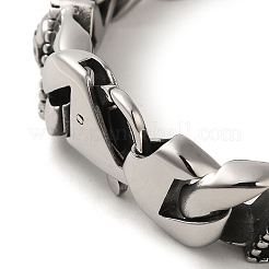 304 нержавеющая сталь череп кубинские звенья цепи браслеты для женщин мужчин&nbsp;BJEW-Q341-03AS