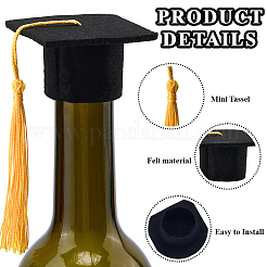 12 шт. мини-шляпка для выпускника из фетра с кисточками&nbsp;AJEW-CP0010-10