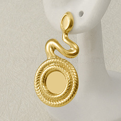 Винтажные серьги-гвоздики в форме змеи из нержавеющей стали 304 неправильной формы&nbsp;YS9049-2