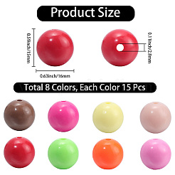 120шт 8 цвета непрозрачные акриловые бусины&nbsp;MACR-PA0001-10