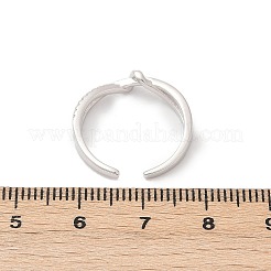 925 регулируемое кольцо-манжета из стерлингового серебра с микропаве из прозрачных кубических цирконий для женщин&nbsp;RJEW-G351-04P