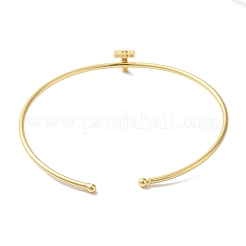 Браслеты на открытой манжете с прозрачным покрытием из латуни с микропаве и кубическим цирконием&nbsp;BJEW-A018-01G-T