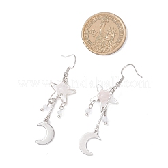 Серьги-подвески из натурального розового кварца&nbsp;EJEW-JE06776-02