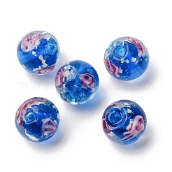 Светящиеся бусины ручной работы из искусственного песка в технике лэмпворк&nbsp;LAMP-B028-03O-10mm