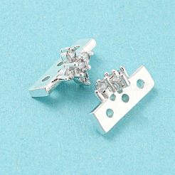 Покрытие стойки латунь микропаве прозрачные многожильные звенья из кубического циркония&nbsp;KK-F864-05S