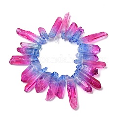 Нити из двухцветных бусин из натурального кварца&nbsp;G-Z131-K01-07