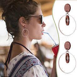 30 шт. овальные деревянные серьги-гвоздики&nbsp;WOOD-UN0001-06