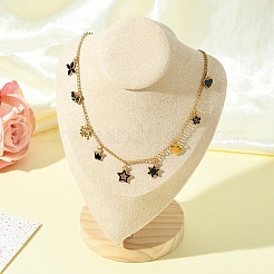 Звезда сердце цветок нержавеющая сталь 304 ожерелья-цепочки с кабелем&nbsp;NJEW-FS00009